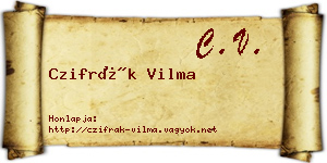 Czifrák Vilma névjegykártya